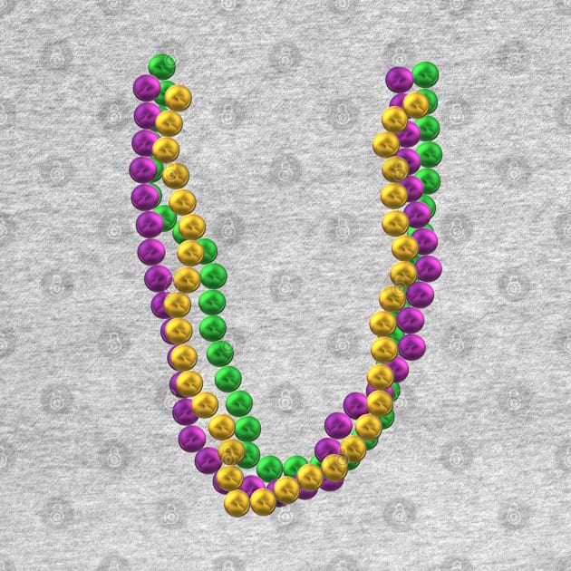 Mardi Gras Bead Necklaces in Purple, Green and Gold (White Background) by Art By LM Designs 